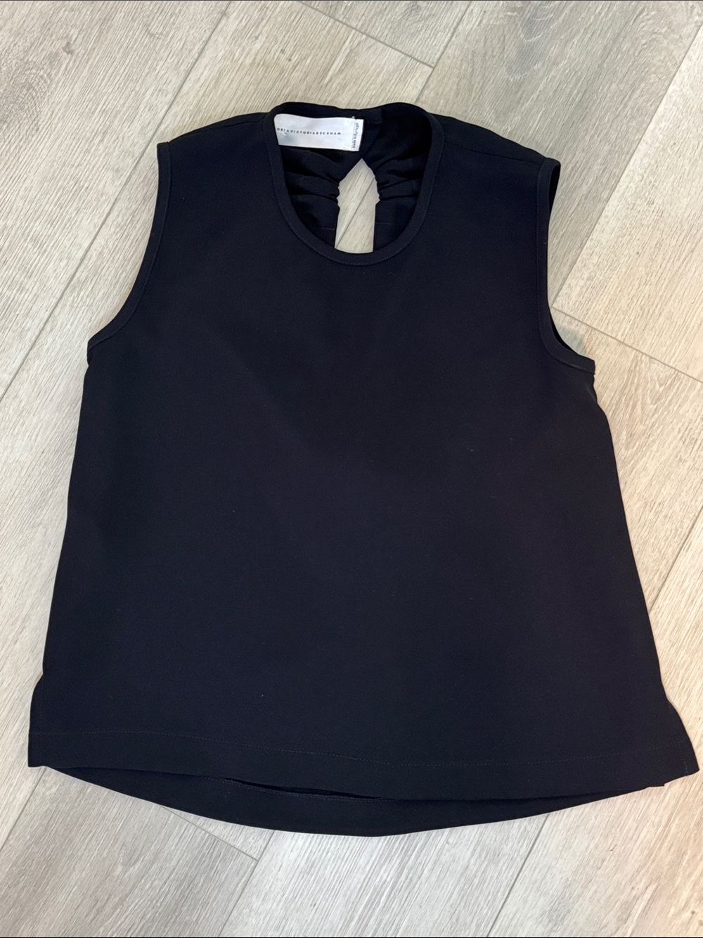Victoria Beckham Black Sleeveless Tank with Back Keyhole